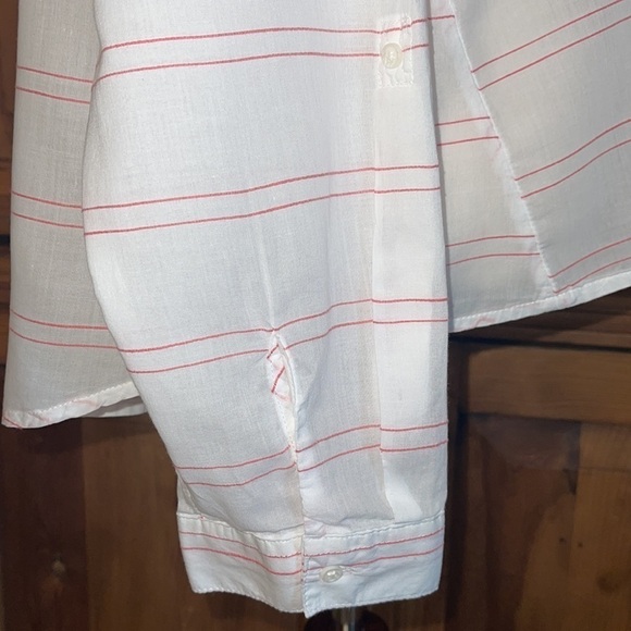 CATO White & Coral Pink Striped Cotton lightweight blouse Sz. XL - Picture 8 of 14